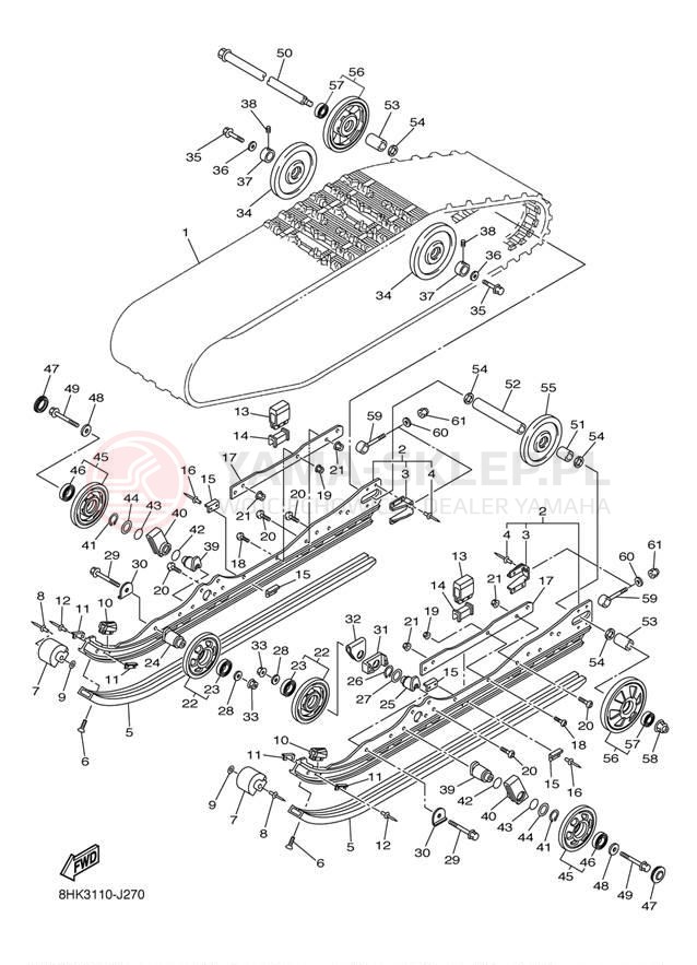 Schemat "Zawieszenie gąsiennicy" do Yamaha FX NYTRO RTX SE FX10RTRSZL