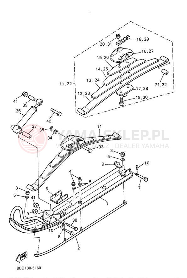 Schemat "płozy" do Yamaha BRAVO LT BR250TA