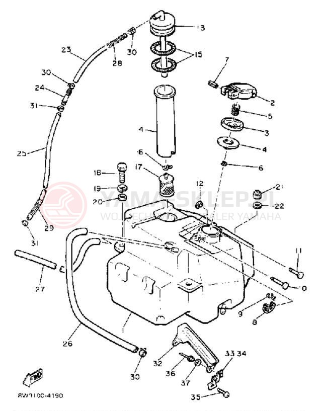 Schemat "zbiornik paliwa" do Yamaha EXCEL III EC340H